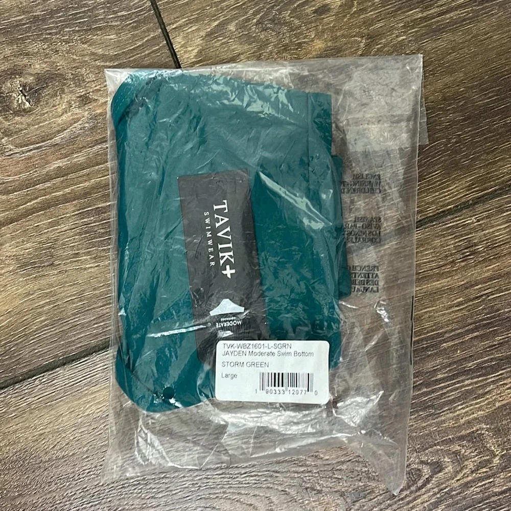 NWT Tavik Storm Green Jayden Moderate Swim Bottom, Size L